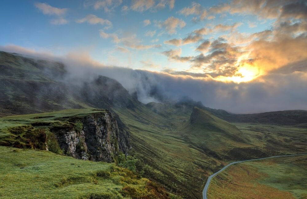 foggy mountain summit